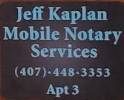 Jeff Kaplan Mobile Notary Public Services Orlando Florida