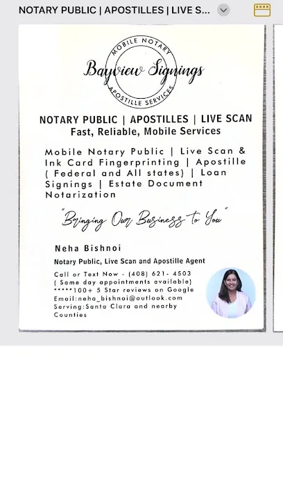 Neha's Mobile Notary, Fingerprinting & Apostille Services ( BY APPOINTMENT ONLY) — image 1